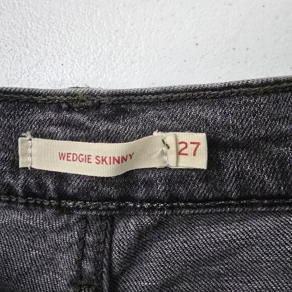 Levi's Wedgie Skinny Jeans Women's‎ 27 Gray High Rise Stretch Denim 4337 - Picture 11 of 14